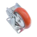 SSLp 63 - Подпружиненное большегрузное полиуретановое колесо 150 мм (поворот., площадка, шарикоподш.)